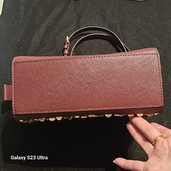 Michael Kors Maroon Selma Saffiano Leather Crossbody Bag - Picture 2 of 16